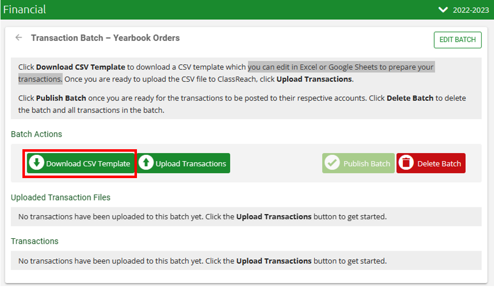 Adding Charges via Transaction Batches