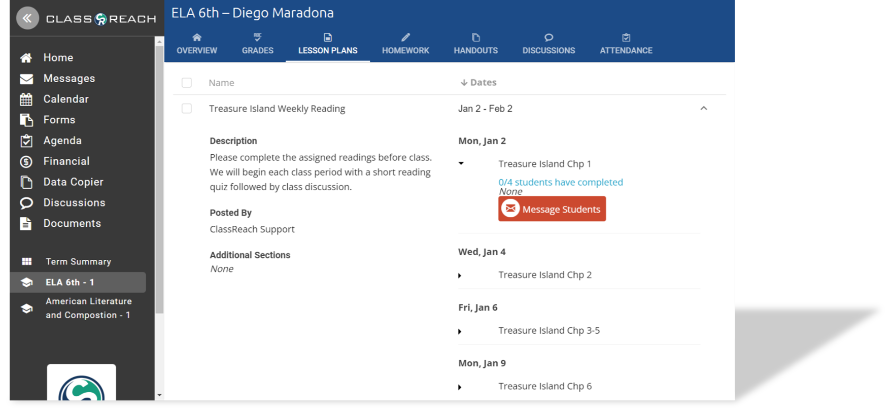 Image of ClassReach LMS Lesson Plans